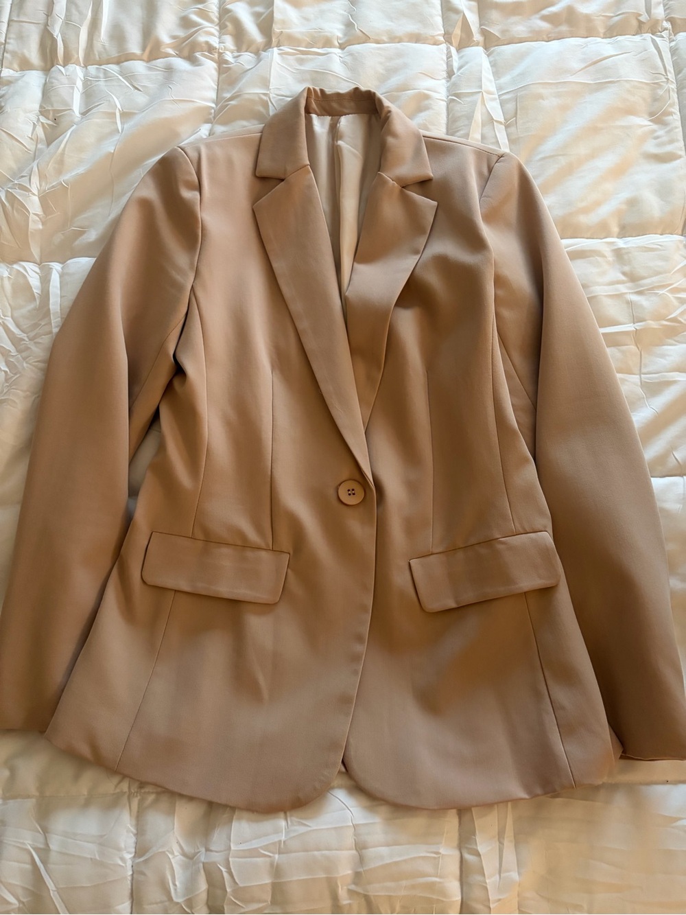Tailored Women's Blazer Jacket in Camel